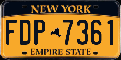 NY license plate FDP7361