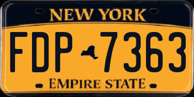 NY license plate FDP7363