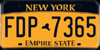 NY license plate FDP7365