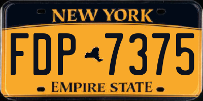 NY license plate FDP7375