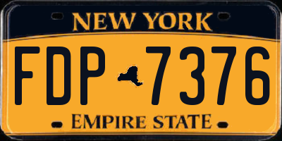 NY license plate FDP7376