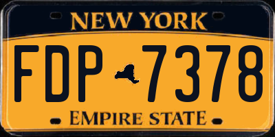 NY license plate FDP7378