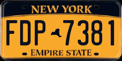 NY license plate FDP7381