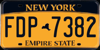 NY license plate FDP7382
