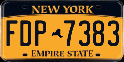 NY license plate FDP7383
