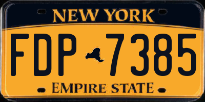 NY license plate FDP7385