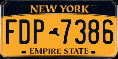 NY license plate FDP7386