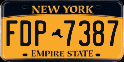 NY license plate FDP7387