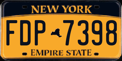 NY license plate FDP7398