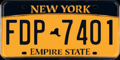 NY license plate FDP7401