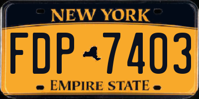 NY license plate FDP7403