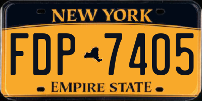 NY license plate FDP7405