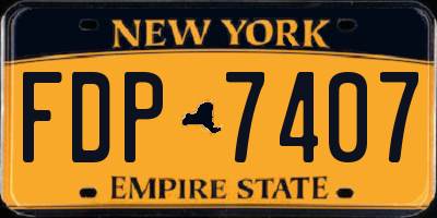 NY license plate FDP7407