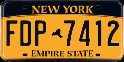 NY license plate FDP7412