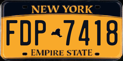 NY license plate FDP7418