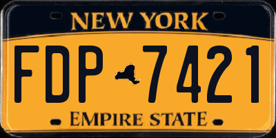 NY license plate FDP7421