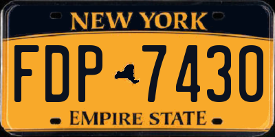 NY license plate FDP7430