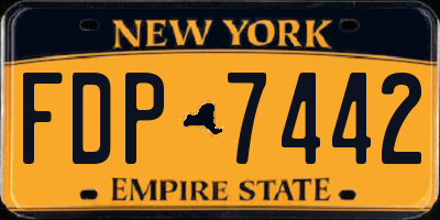 NY license plate FDP7442
