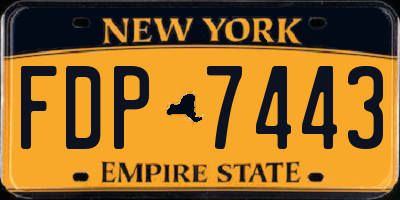 NY license plate FDP7443