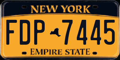 NY license plate FDP7445