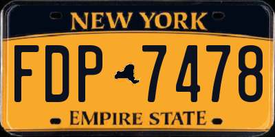 NY license plate FDP7478