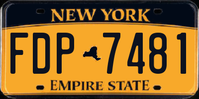 NY license plate FDP7481
