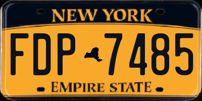 NY license plate FDP7485