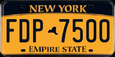 NY license plate FDP7500
