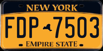 NY license plate FDP7503