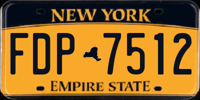NY license plate FDP7512