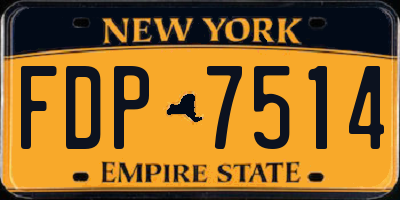 NY license plate FDP7514