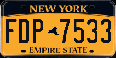 NY license plate FDP7533