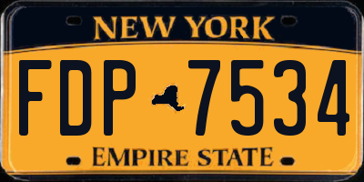 NY license plate FDP7534