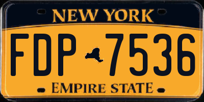 NY license plate FDP7536