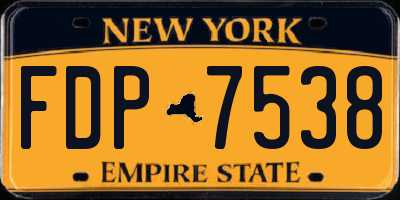 NY license plate FDP7538