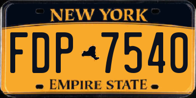 NY license plate FDP7540