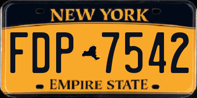 NY license plate FDP7542