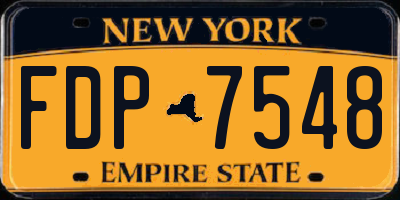 NY license plate FDP7548