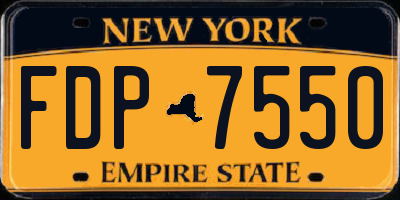 NY license plate FDP7550