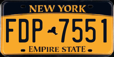 NY license plate FDP7551