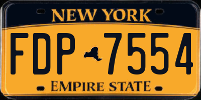 NY license plate FDP7554
