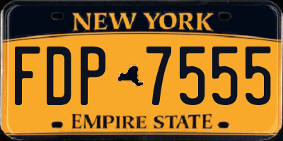 NY license plate FDP7555