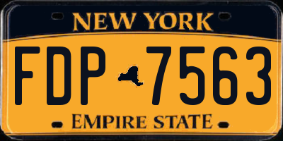 NY license plate FDP7563