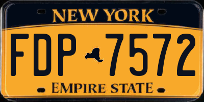 NY license plate FDP7572