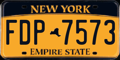 NY license plate FDP7573