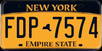 NY license plate FDP7574