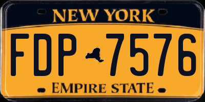 NY license plate FDP7576
