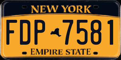 NY license plate FDP7581