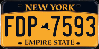 NY license plate FDP7593