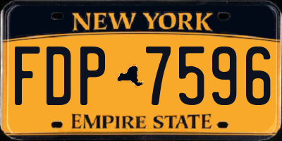 NY license plate FDP7596